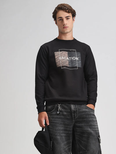 Black Printed Sweatshirt