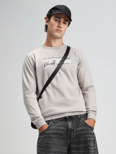 Lt.Grey Printed Sweatshirt