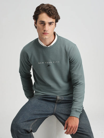 Dusty Green Printed Sweatshirt