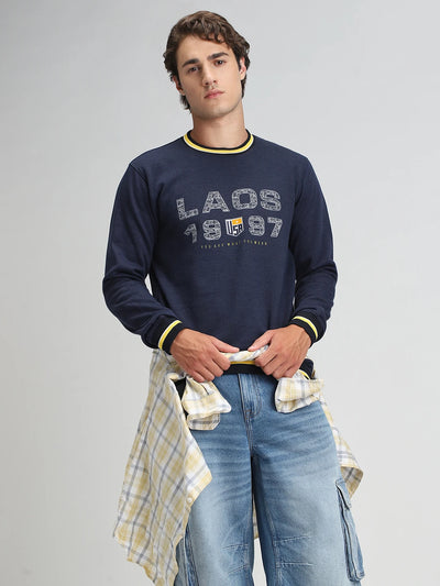 Navy Printed Sweatshirt