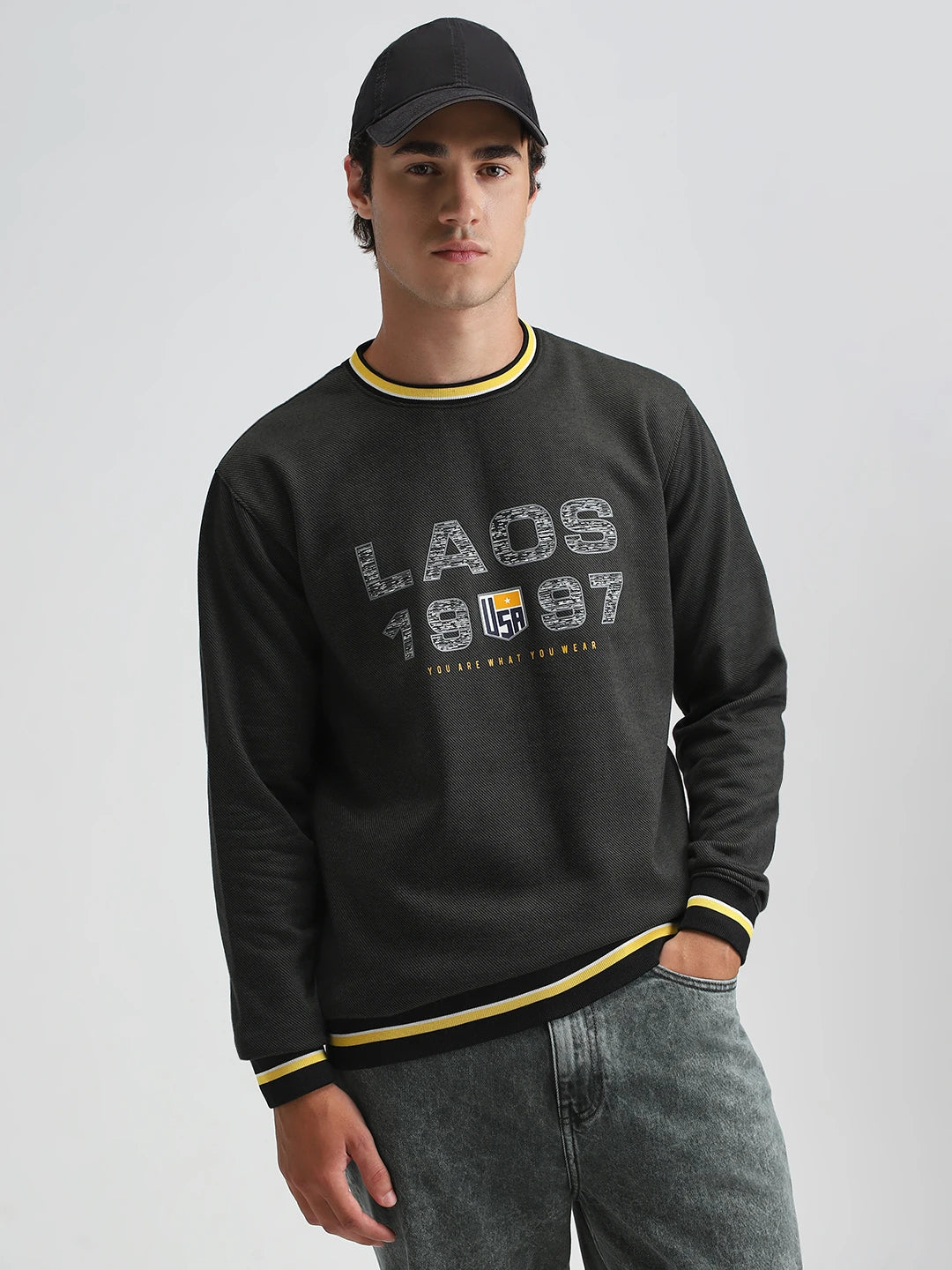 Olive Printed Sweatshirt