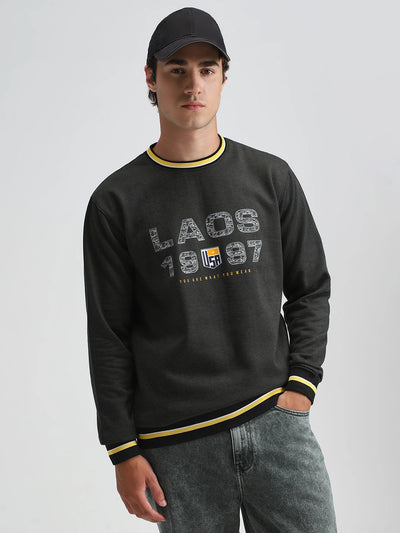 Olive Printed Sweatshirt
