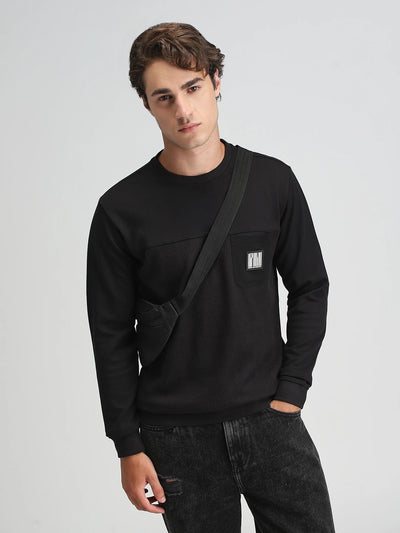 Black Solid Sweatshirt