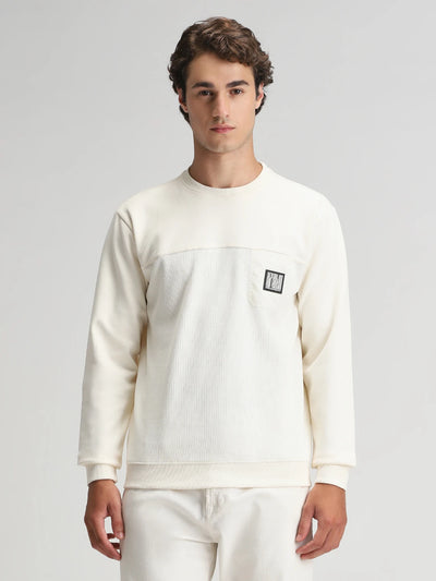 White Solid Sweatshirt