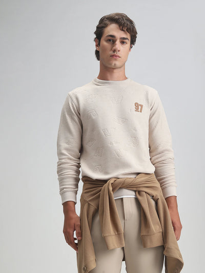 Beige Printed Sweatshirt