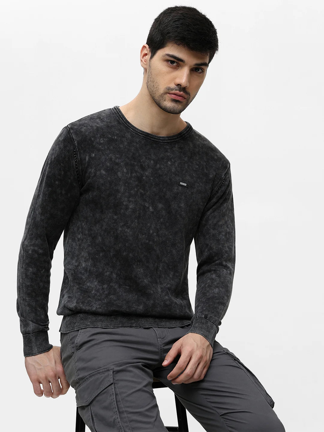 Black Solid Sweater