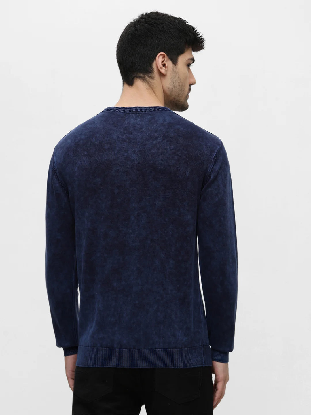 Blue Solid Sweater