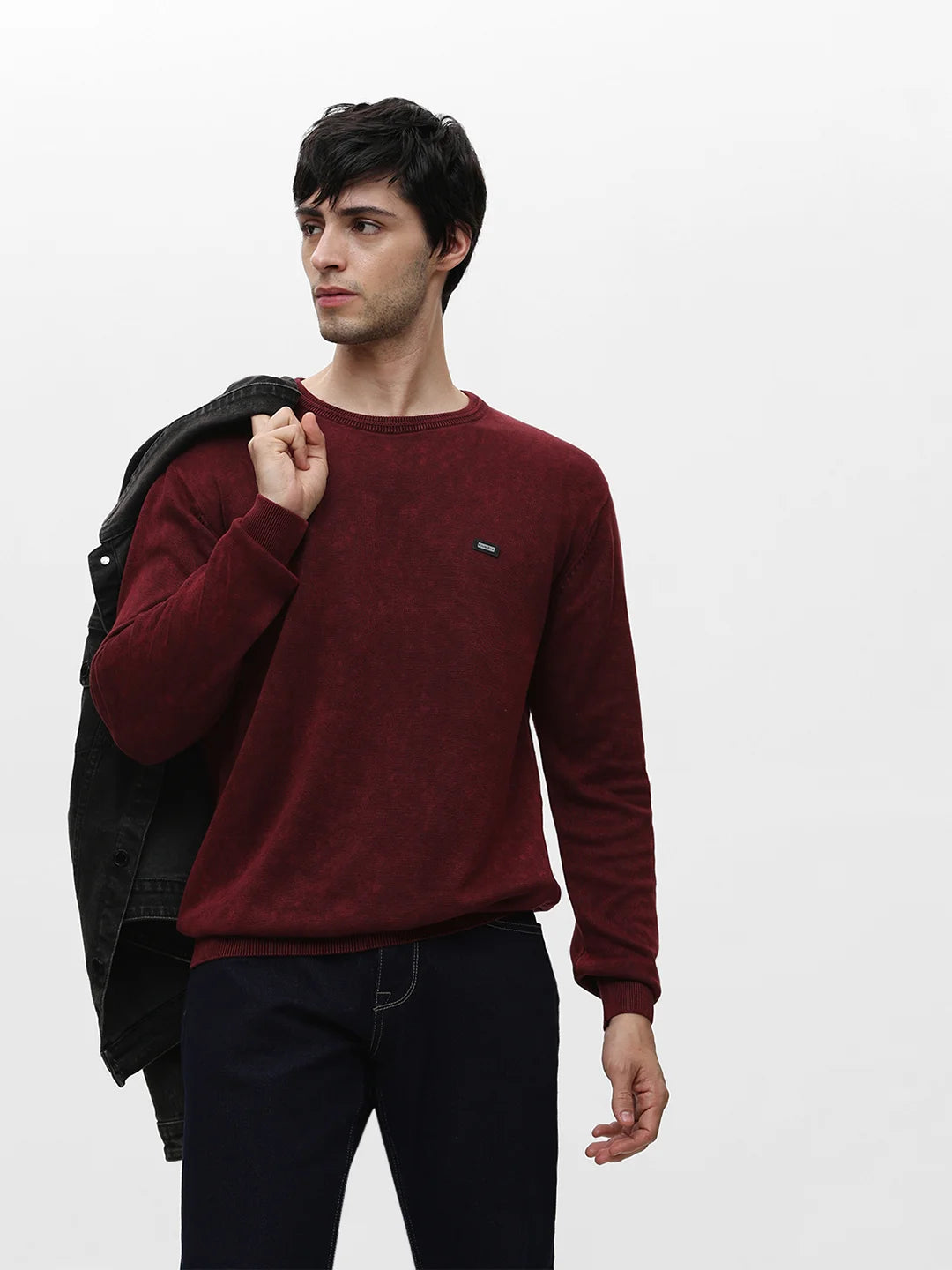 Maroon Solid Sweater