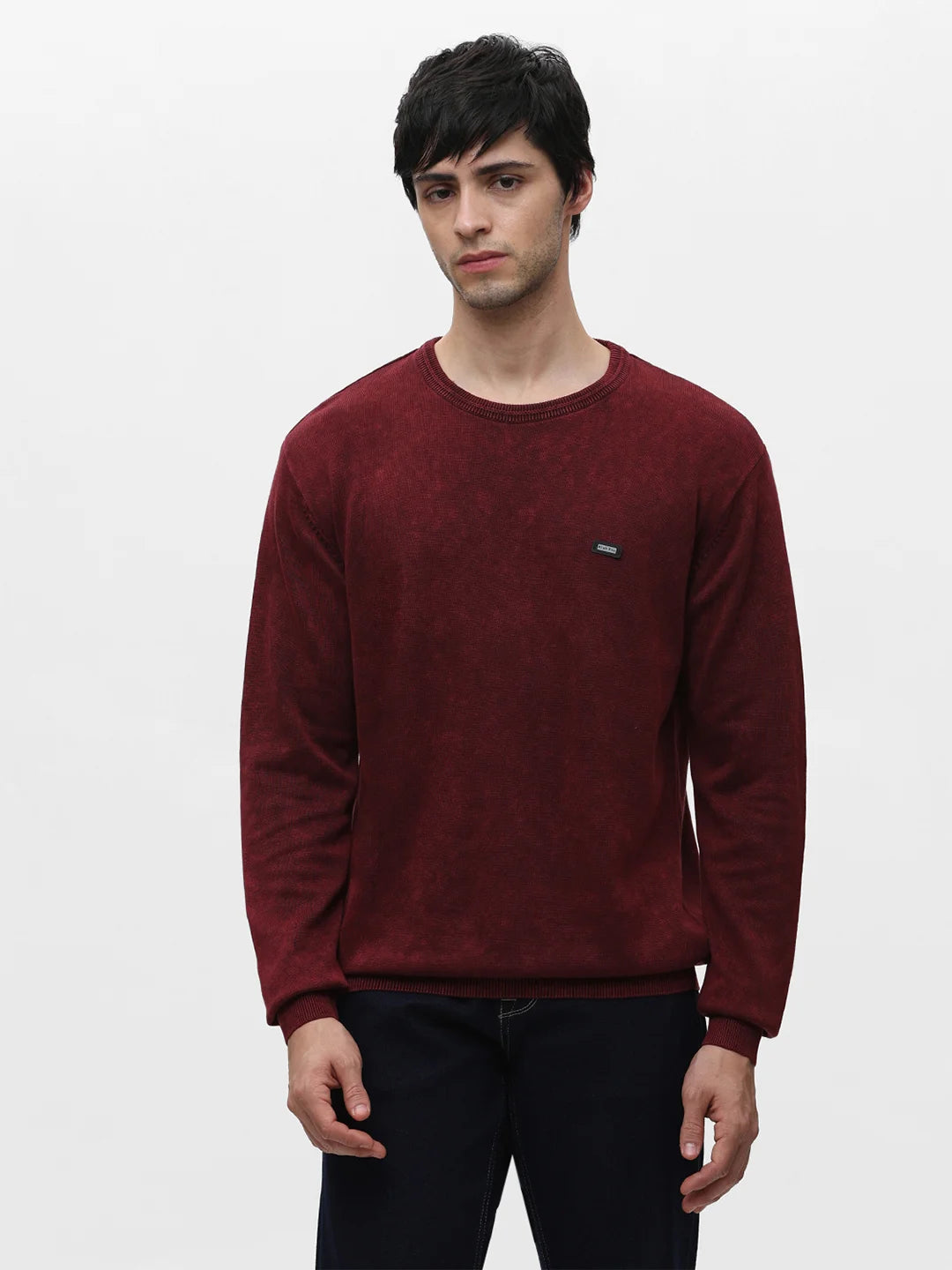 Maroon Solid Sweater