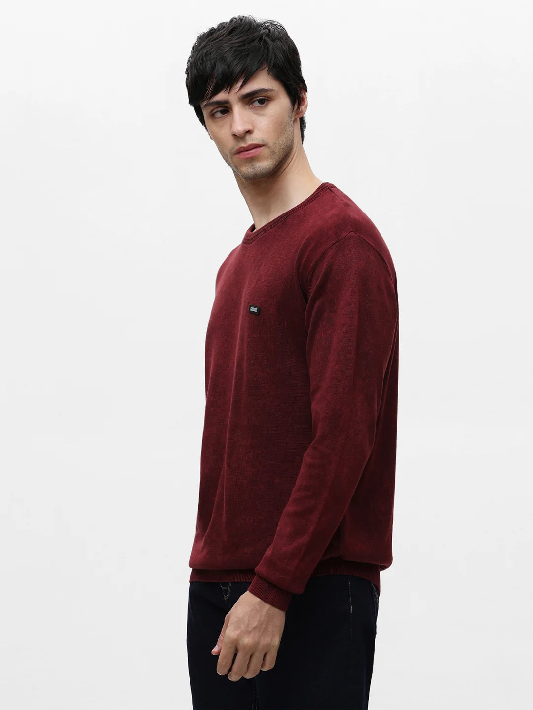 Maroon Solid Sweater