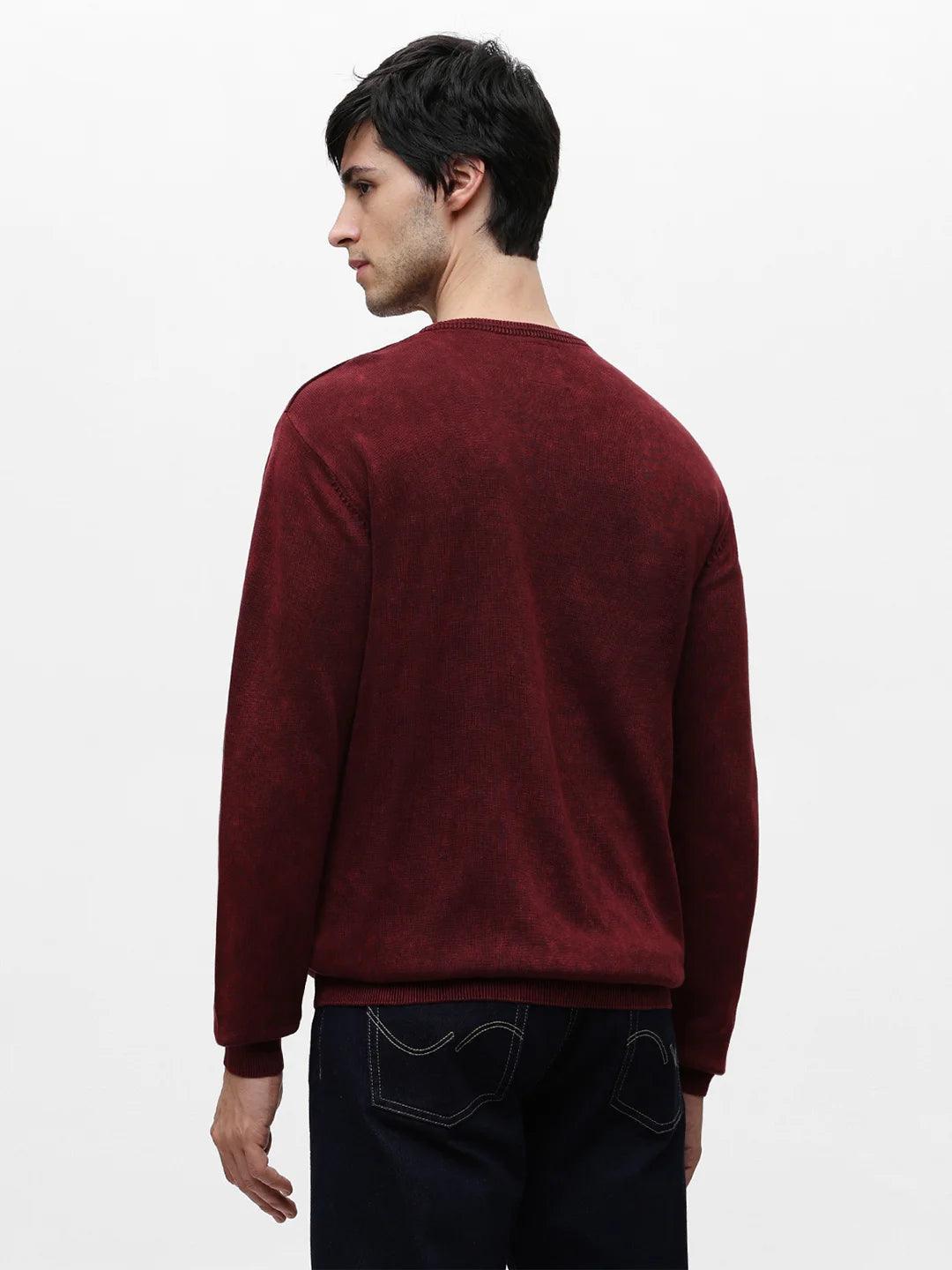 Maroon Solid Sweater