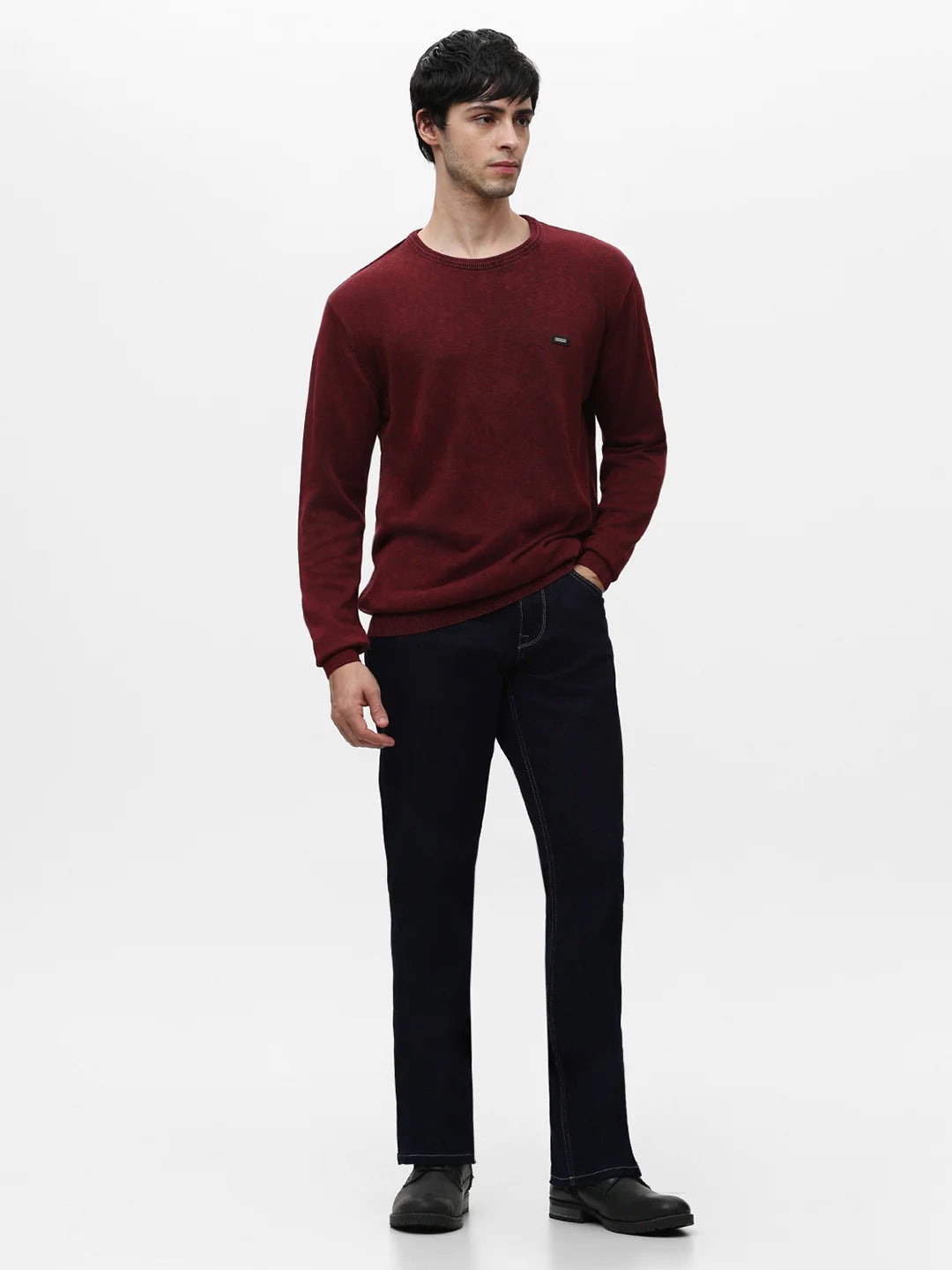 Maroon Solid Sweater