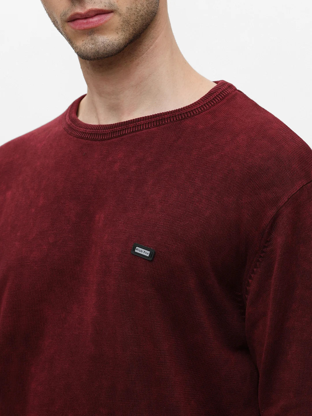 Maroon Solid Sweater