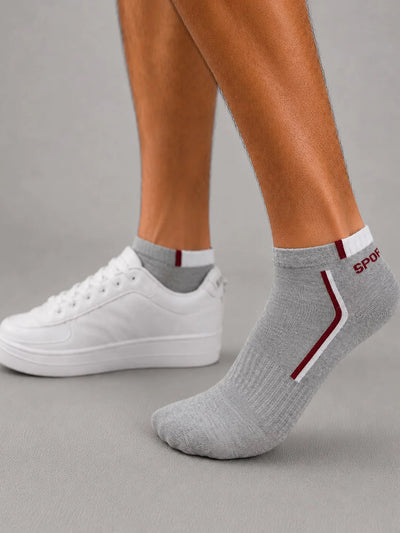 Grey Melange Ankle Length Socks 1 Pair