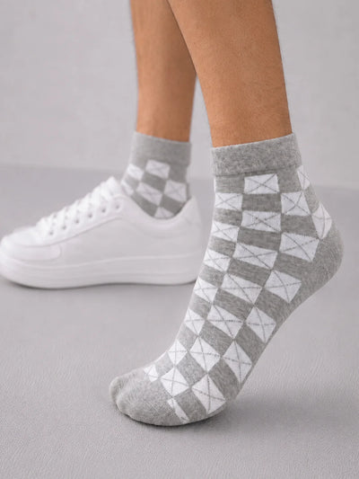 Grey Melange Ankle Length Socks 1 Pair