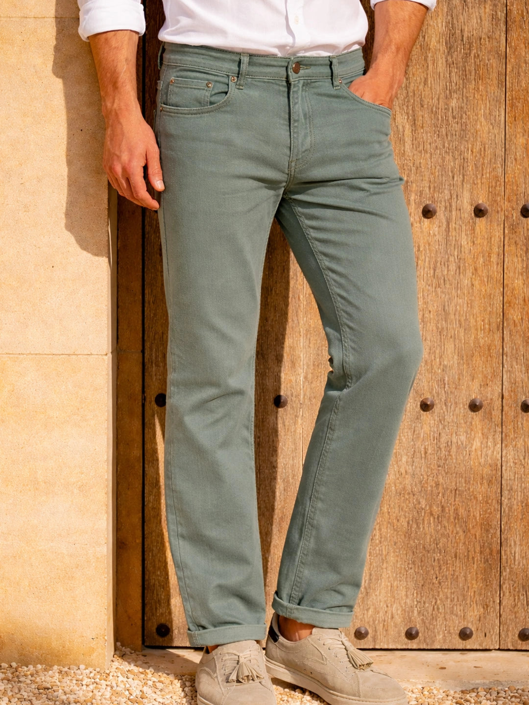 Stretchable Olive Skinny Fit Jeans