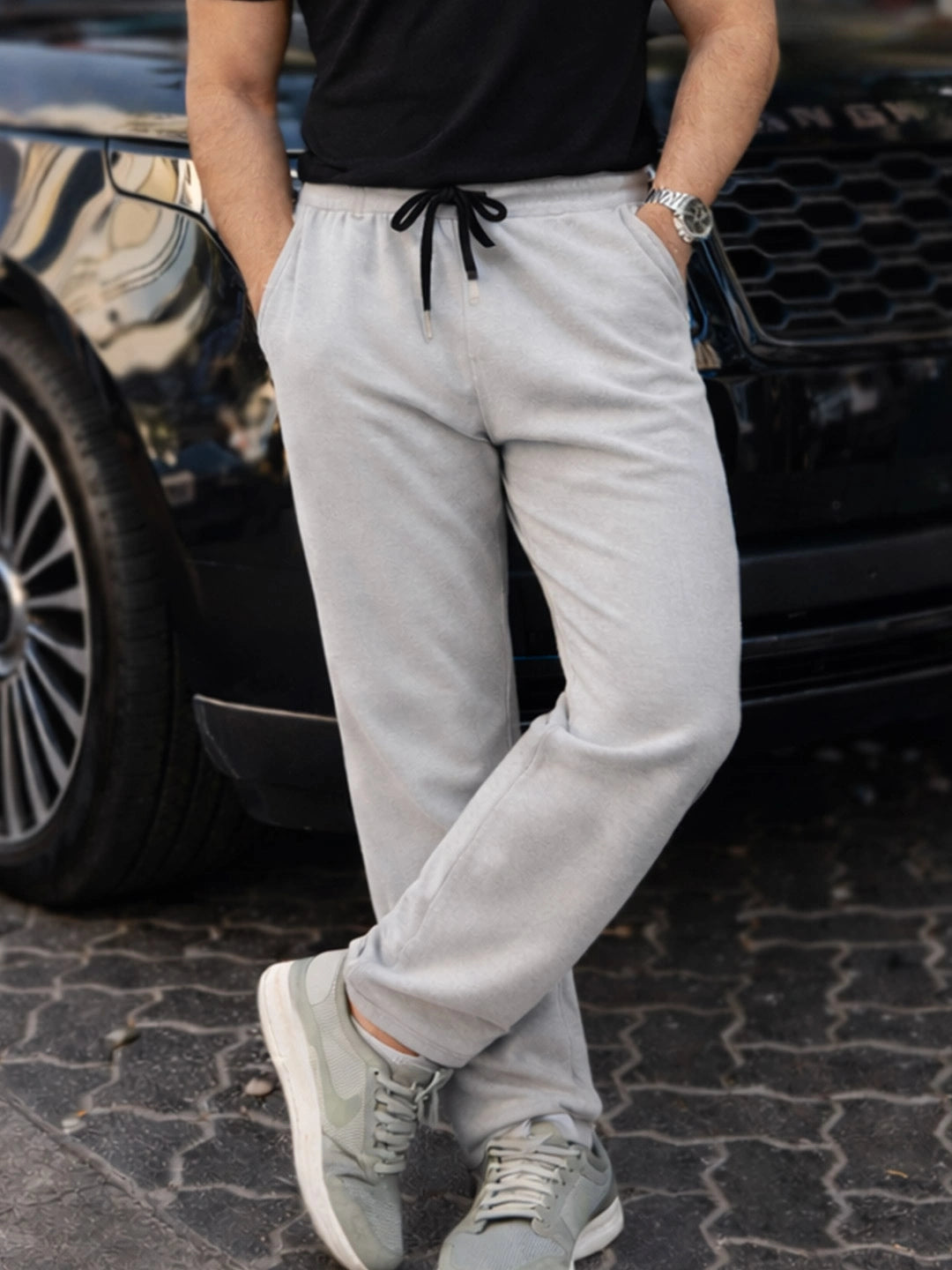 Wanderer Zip Pocket Light Grey Joggers