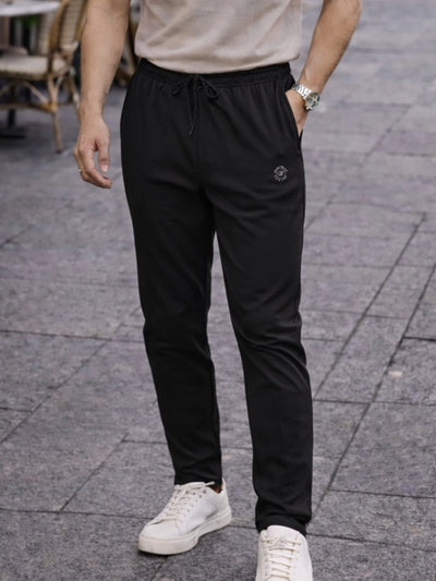 Black Solid Travel Joggers