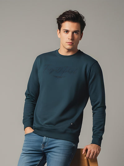 Teal Printed Sweatshirt