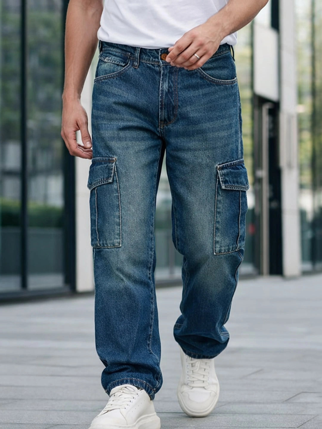 Midnight Mafia Blue Denim Cargo