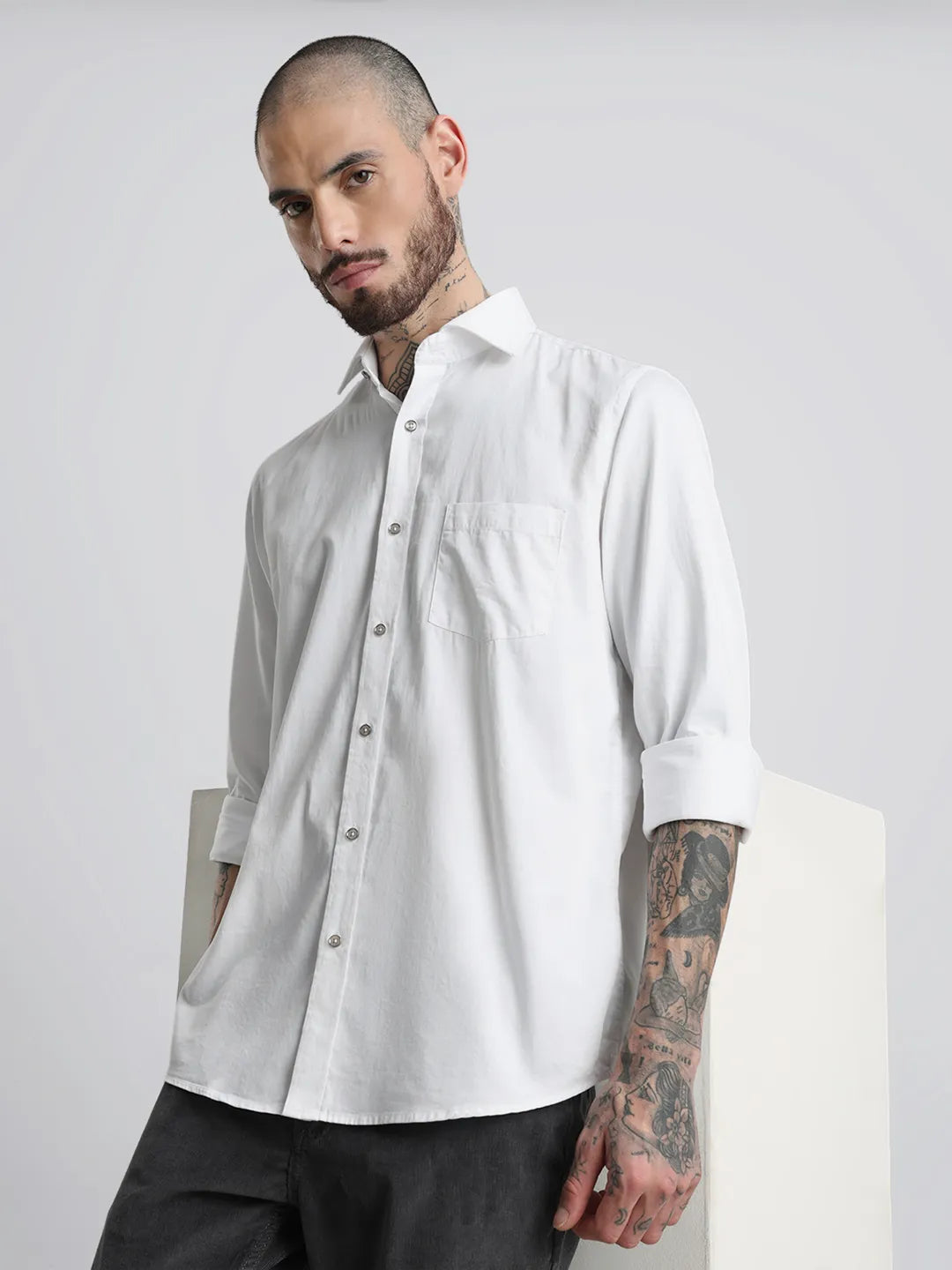 White Solid Shirt