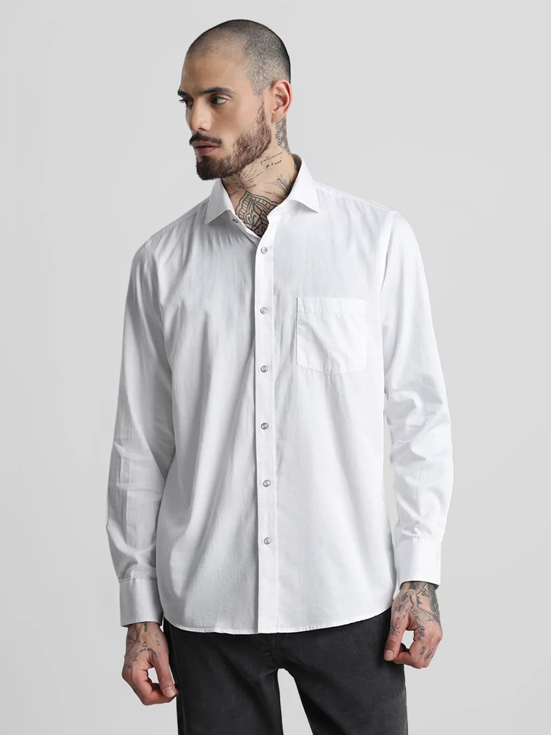 White Solid Shirt