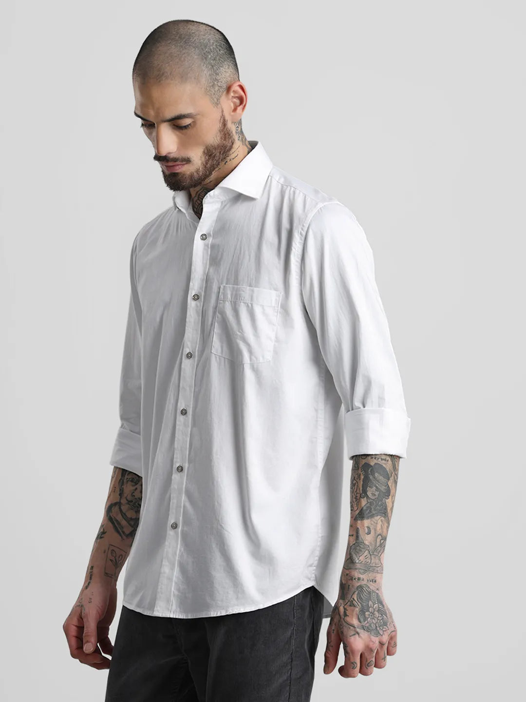White Solid Shirt