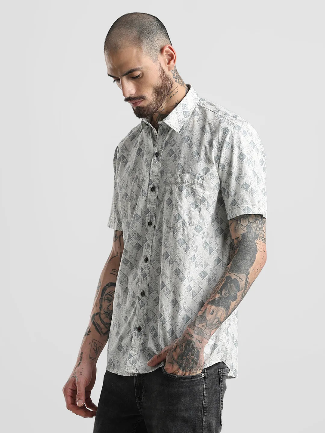 White Printed Shirt