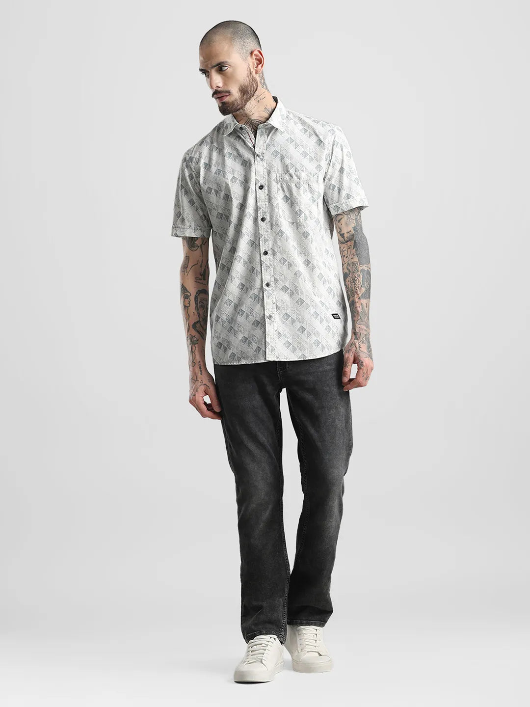 White Printed Shirt