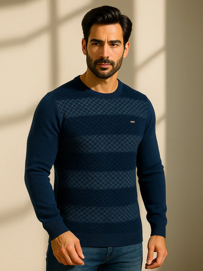 Navy Jacquard Sweater