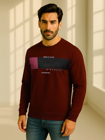 Wine Printed Sweatshirt