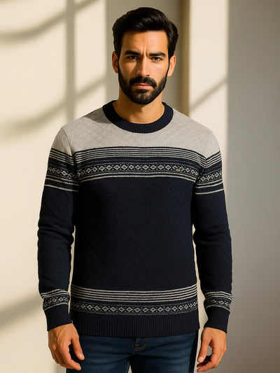 Grey Jacquard Sweater