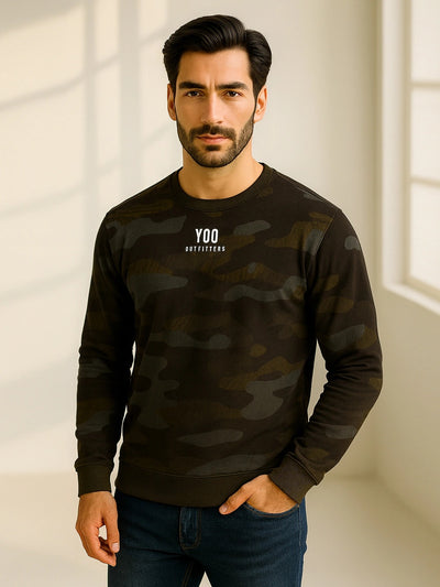 Olive Printed Sweatshirt