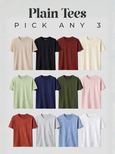 Pick Any 3 - Plain T-Shirts Combo