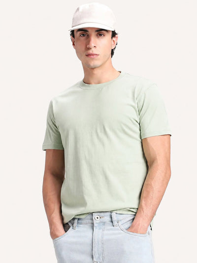 Light Green Solid Crew T-Shirt