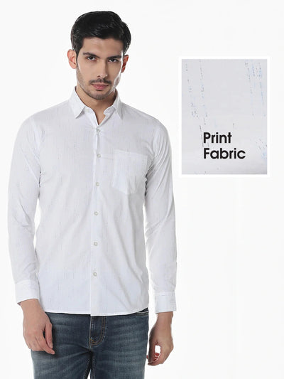 White Printed Lycra Shirt