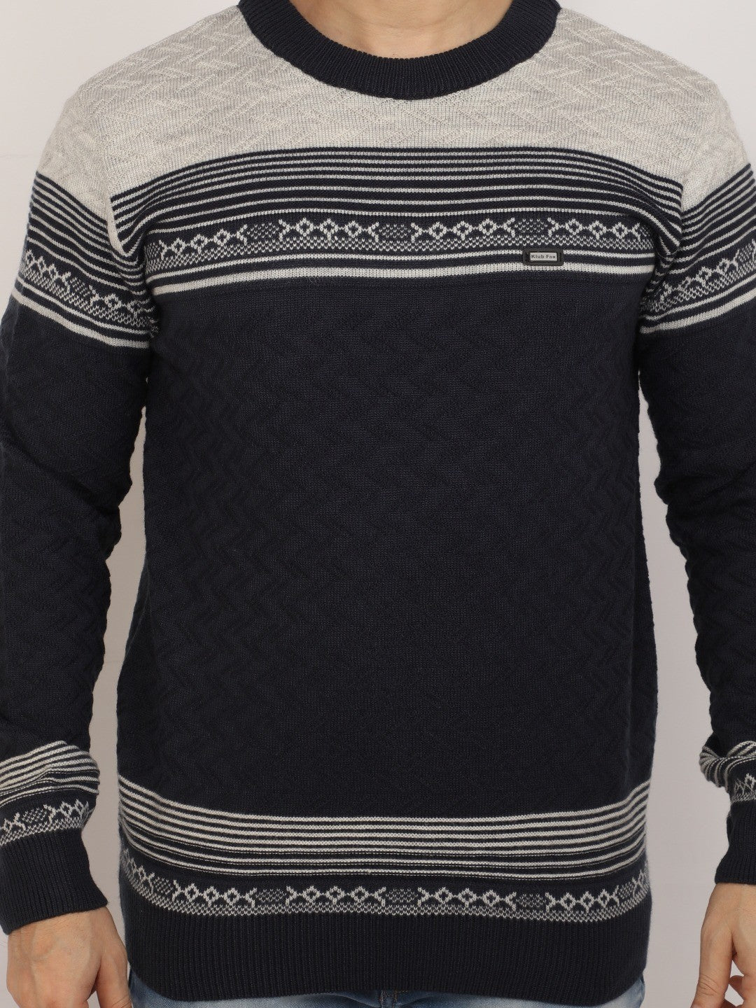 Grey Jacquard Sweater