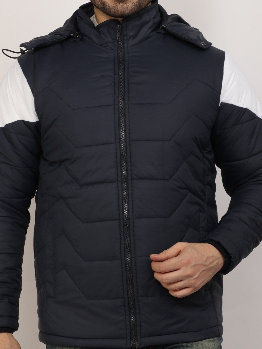 Navy Solid Hood Jacket