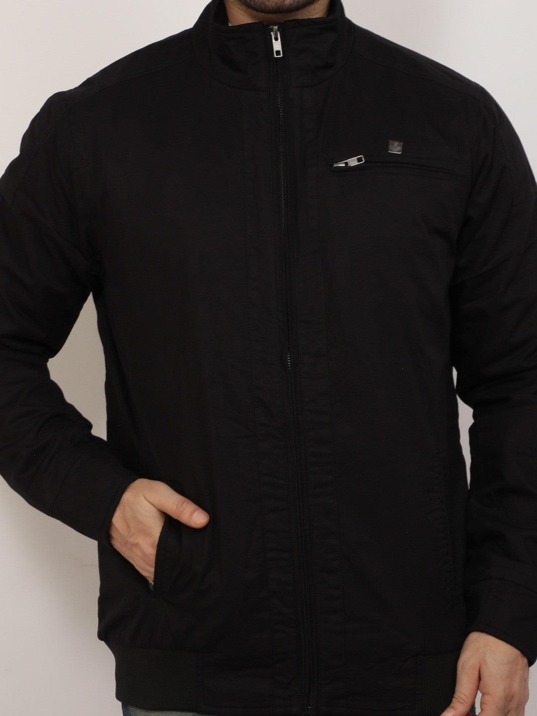 Black Solid Band Jacket