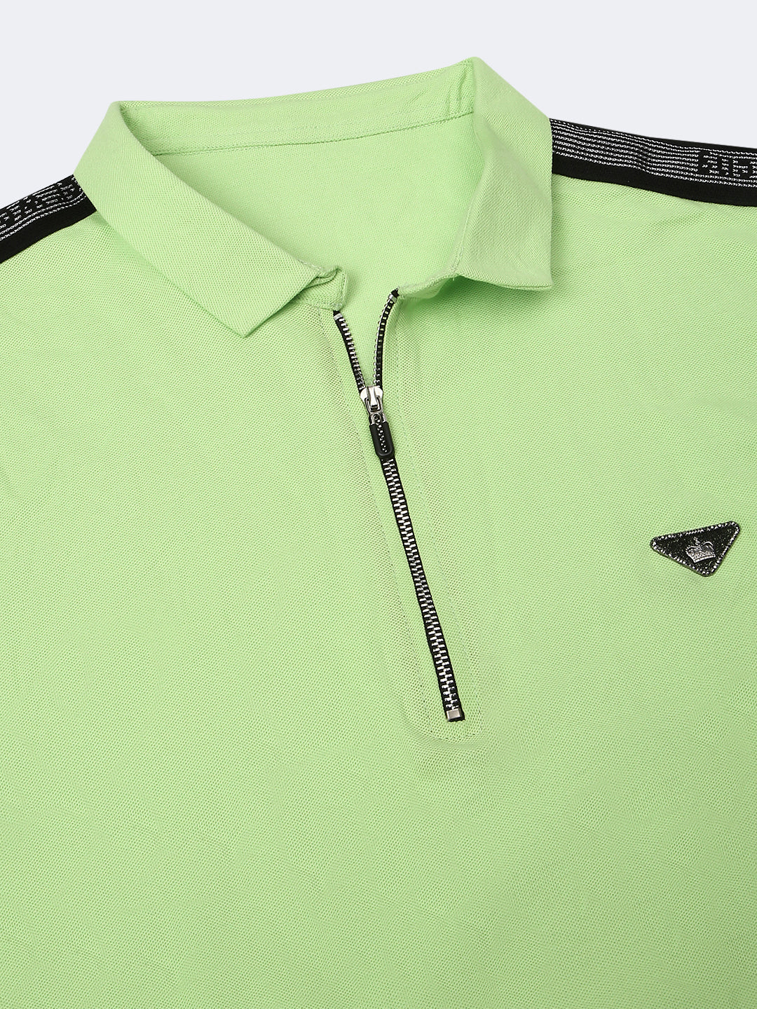 Neon Green Solid Regular Fit Half Sleeve T-Shirt