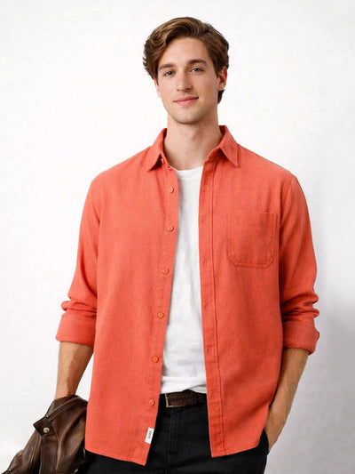 Carrot Orange Solid Shirt