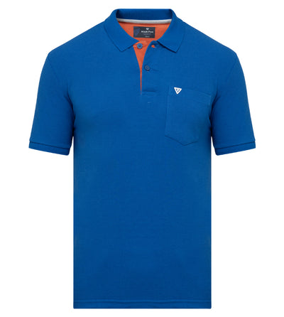 Royal Blue Solid Polo Regular Fit T-Shirt