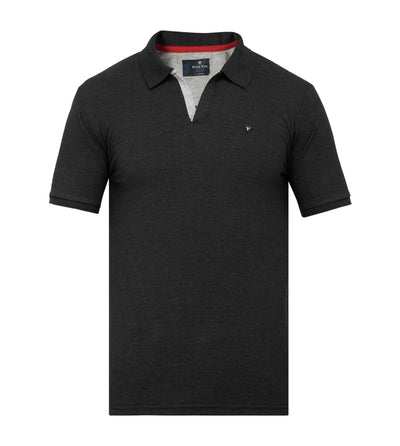 Anthra Melange Solid Polo Regular Fit T-Shirt