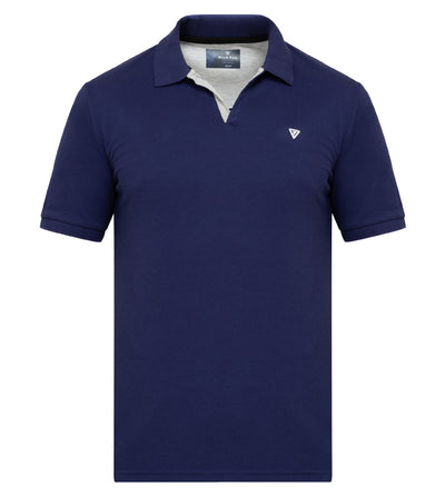 Ink Blue Solid Polo Regular Fit T-Shirt