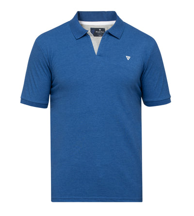 Indigo Melange Solid Polo Regular Fit T-Shirt