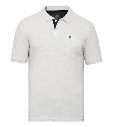 Ecru Melange Solid Polo Regular Fit T-Shirt