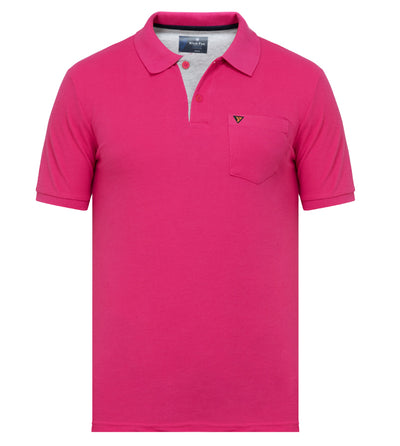 Rani Pink Solid Polo Regular Fit T-Shirt