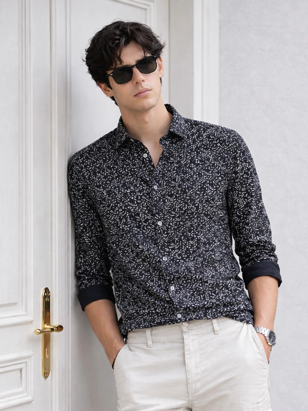 Dark Navy Printed Shirt